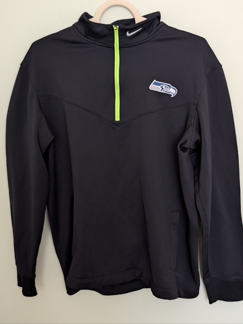 Nike Golf Seattle Seahawks Therma-FIT Quarter Zip Pullover Men’s M Black